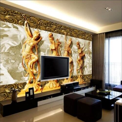 Beibehang four classic beauty papel de parede 3d Wall Murals Vinyl Wallpaper for living Room 3d flooring Photo Mural wall paper