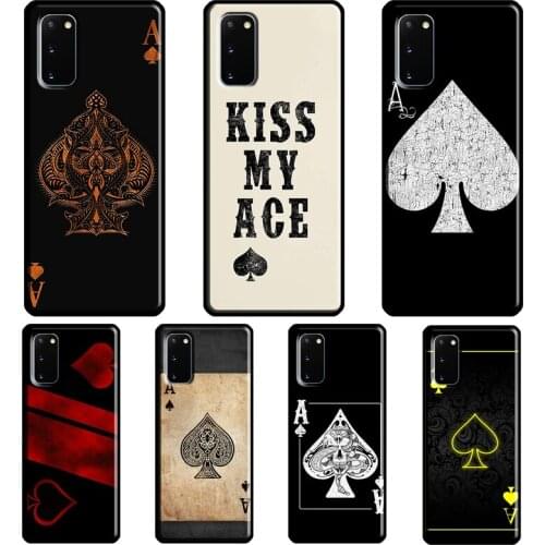 Ace of Spades Poker Case For Samsung Galaxy S21 Ultra S8 S9 S10 Plus Note 9 10 Note 20 Ultra S20 FE Back Cover