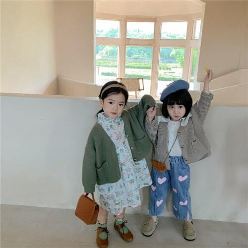 Childrens Dresses 2021 Autumn Korean Baby Girl Cartoon Print Dress Cartoon Floral A-line Dress Baby Girl Clothes Girls Dresses