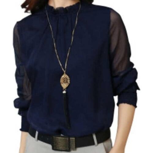 DSTWJMX Stand-up Collar Blouses