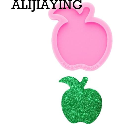 DY0574 Super Glossy 5cm Apple Badge Reel Keychain Silicone Mold Epoxy Craft Molds DIY Polymer Clay Resin Crafting Mould