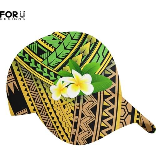 FORUDESIGNS Baseball Cap For Men Women Polynesia Plumeria Printed Soft Adjustable Fastener Tape Hats Daily Wear Elasticity Hat