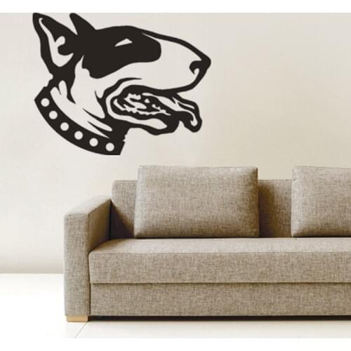 Bull Terrier Dog Wall Decal Animal Cute Series Wall Sticker Vinyl Wallpaper Home Nursery Bedroom Funny Decor Wall Poster WM-159