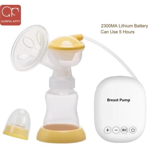 2020 Gleeful kitty breast pumps Intelligent Powerful Suction Natural frequency conversion USB electric breast pump with bottle