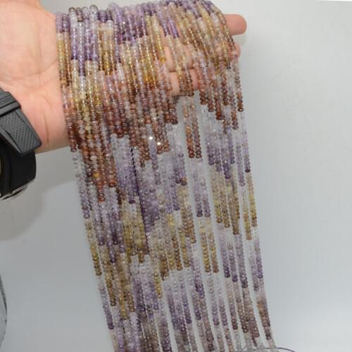 Natural Selected Color Cacoxenite Faceted Rondelle Beads 2mmx3mm / 2.5mmx4mm