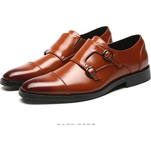 Italian Men Dress Shoes Metallic Pointy Leather Buckle Loafers Shoes For Business Wedding Oxford Shoes Zapatos Para Hombre