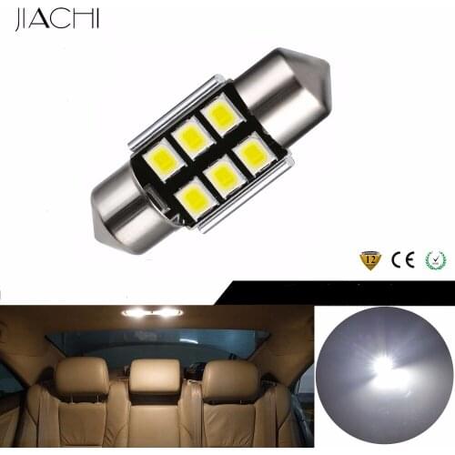JIACHI 100 x Auto LED Car Bulbs Festoon 31mm C5W 2835Chips 6SMD CANBUS Error Free For Vanity Mirror Dome Reading Door Light 12V
