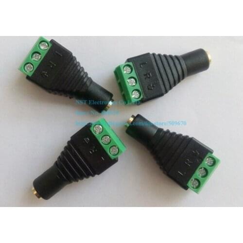 Terminal Block to GOLDEN Plated 3.5MM Stereo Jack FemaleAdapter 3Pin Audio Connector Adapter/Free Shipping/50PCS