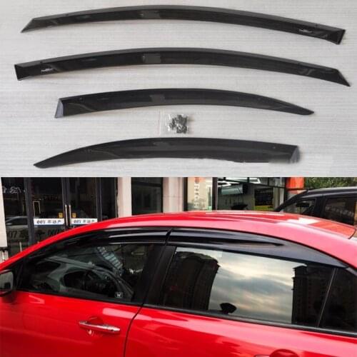 4pcs Smoke Window Visor Vent Sun Shade Rain Guard Deflector For Honda Civic 2006 2007 2008 2009 2010