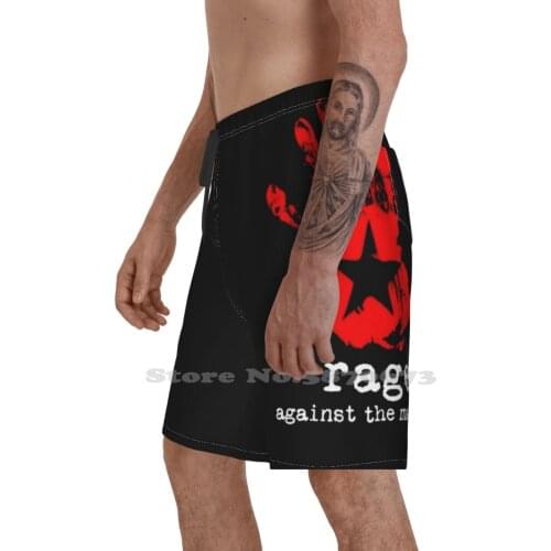 Talk To My Hand Summer Mens Casual Shorts Gym Training Rage Against The Machine Zack Zack De La Rocha Tom Morello Brad Wilk