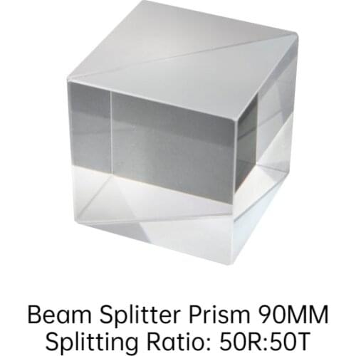 90mm Beam Splitter Prism N-BK7 Optical Glass Cube Dichroic Dispersion Splitting Ratio 5:5 Optical Instrument Cube Split Prism
