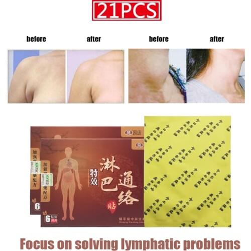 21PCS Organic Lymphatic Drainage Detox Patch Effective Painless Treatment Breast Lymph Nodes Anti-Swelling Patch