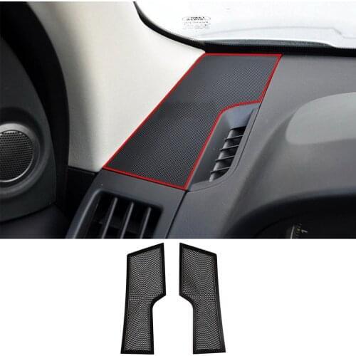Aluminum Alloy Car Dashboard Both Sides Speaker Cover Stickers for Land Rover Freelander 2 07-15 Black Car Interior Accessories