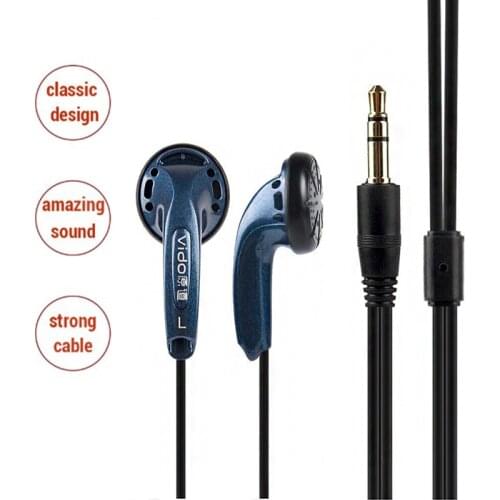 Vido High Quality Wired Earphones Soundtrack Stereo Headset Game Headset Bass Bass Noiseless Headphones Study Sports Headphones