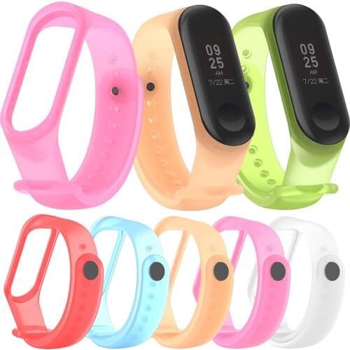 Translucent Wrist Strap For Xiaomi Mi Band 5 6 Replacement Silicone Wristband Bracelet For Mi Band 6/5/4/3