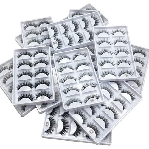 50pair wholesale individual false eyelashes 3d mink lashes natural dramatic thin band fake eye lash faux cils eyelash extension