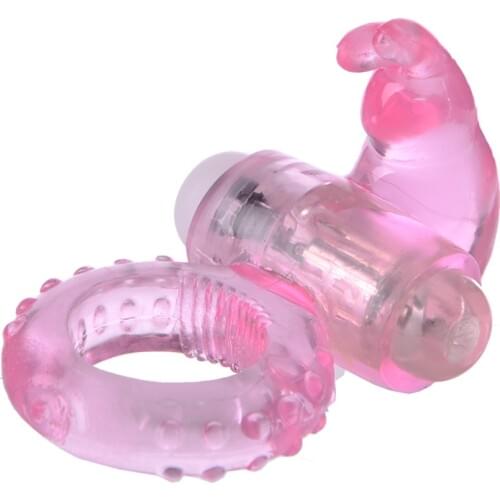Pink rabbit Penis Rings Massage man Stick Masturbation Enhance Cock ring sex tool stimulate Utensils Vibrator silicone brush