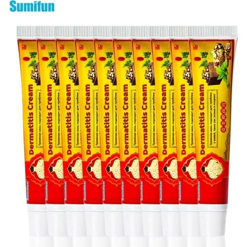Sumifun 10pcs Dermatitis Oinment Psoriasis Eczematoid Eczema Ointment Body Skin Chinese Herbal Cream 20g D3521