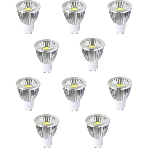 10pcs Super Bright COB GU10 LED Spotlight Bulb 6/9/12W Led Lamp AC220/110V Warm/Cold White Energy saving led Down Light Lampada