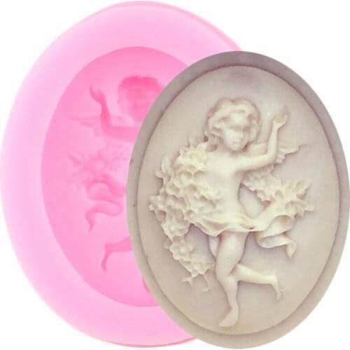 Dance Angel Relief Silicone Mold DIY Party Cupcake Topper Fondant Cake Decorating Tools Candy Clay Chocolate Gumpaste Moulds