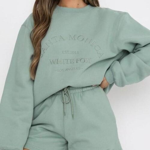 Green Letter Embroidery Vintage Oversized Sweatshirt Women Streetwear O Neck Long Sleeve Casual Tops Fleece Winter Plus Size