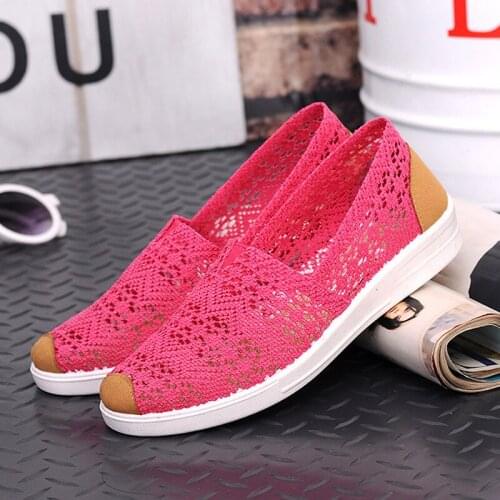 Women flats 2021 spring summer shoes breathable mesh women loafers sewing decor women flat shoes white pisos de mujeres