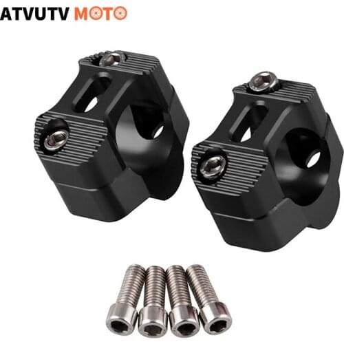 1 Pair Motorcycle 1 1/8" CNC Handlebar Risers 28mm Adjustable Fat Bar Clamps Universal For KTM EXC YZF CRF KLX Dirt Pit Bike