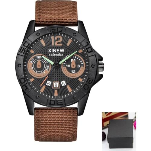 1pc / lot Brand Watches Reloj Hombre Mens Fashion Date Quartz Wristwatches Men Nylon Military Army Sports Watch Montre Homme