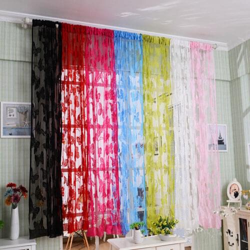100*200cm Butterfly Jacquard Line Romantic Curtain Polyester Partition Curtain Porch Korean Background Curtain