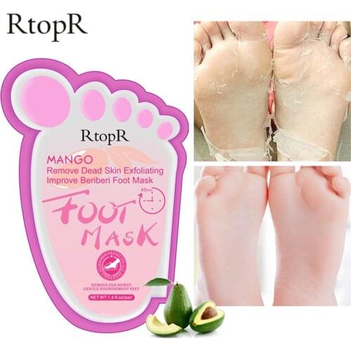 2pcs=1pair Exfoliating Foot Mask Foot Patch Magic Skin Peeling Dead Skin Feet Mask Socks Sosu Socks for Pedicure Socks Cream