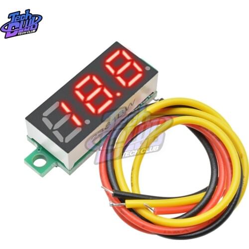 DC 0-100V 3 Wire Mini Gauge Voltage Meter Voltmeter 0.28 inch LED Display Digital Panel Voltmeter Detector Monitor Tools