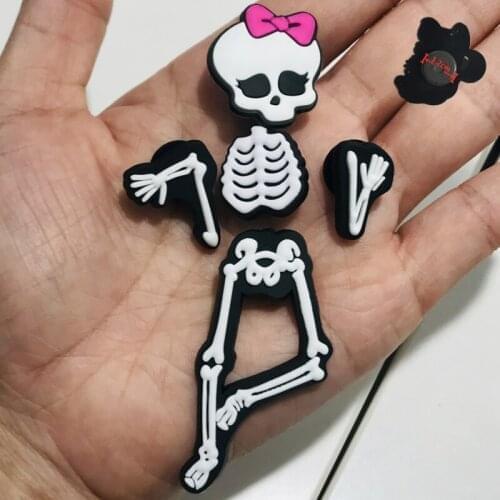5PCS PVC Skeleton Cartoon Fridge Magnets Cute Bone Refrigerator Magnetic Sticker Halloween Gift Souvenir Gifts Boys Girls Gift