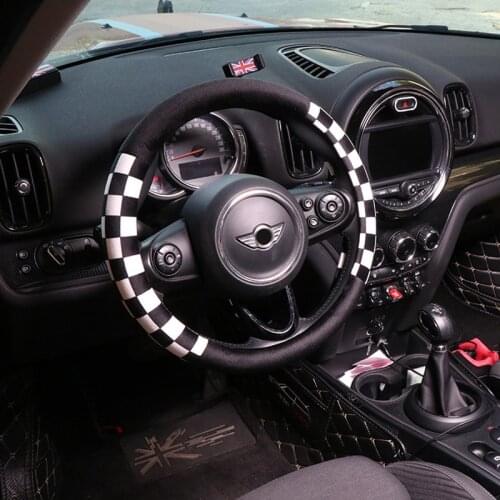 Car Plush Steering Wheel Cover Winter Warm Protector Decor For Mini Cooper R55 R60 R61 F54 F60 Smart fortwo forfour Accessories
