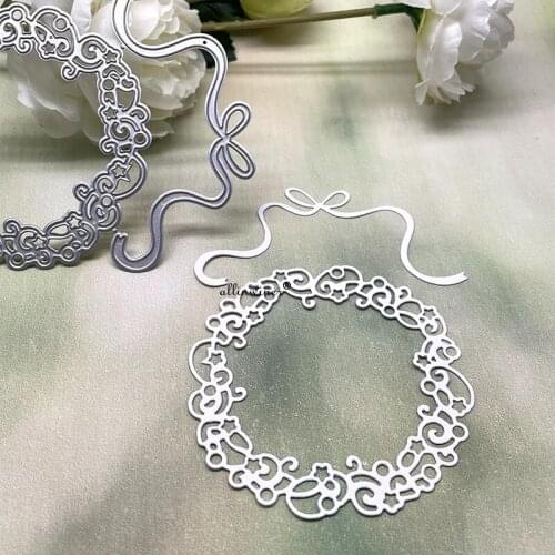 Bow round wreath Metal Cutting Dies for DIY Scrapbooking Album Paper Cards Decorative Crafts Embossing Die Cuts