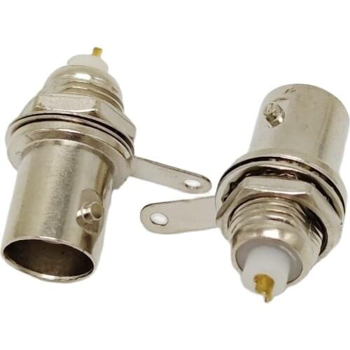 100pcs BNC Female Socket Solder Connectors Chassis Panel Mount Patch Coaxial Cable Monitor Accessories