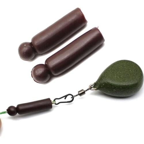 20PCS Carp Accessories Fishing Soft Buffer Beads for Helicopter Rig Chod Heli Buffer Sleeve Beads Round Head Carp Method Feeder