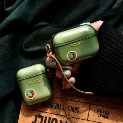 Cute Cartoon Gree Letters Case For Apple Airpods 2 1 Cover Art Painting Transparent Earphone Case For airpod Pro Headset Box