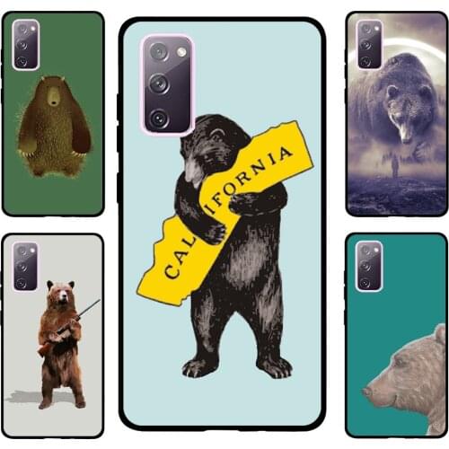 Cartoon Grizzly Bear For Samsung S20 FE S8 S9 S10 S10e S21 Case For Galaxy Note 20 Ultra Note 10 Plus Coque