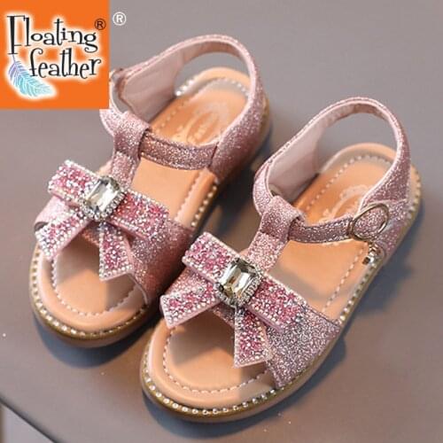 Size 21-36 Children Bowknot Crystal Princess Shoes For Girls Soft sole Beach Sandals For Kids Non-slip Toddler Sandal For Baby