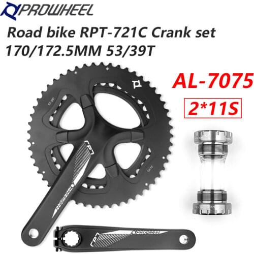 PROWHEEL 2x11S Road Bike Double Sprockets Crankset 53 / 39T 170mm Crank 110 BCD Crankset 11 Speed Road Bike Parts
