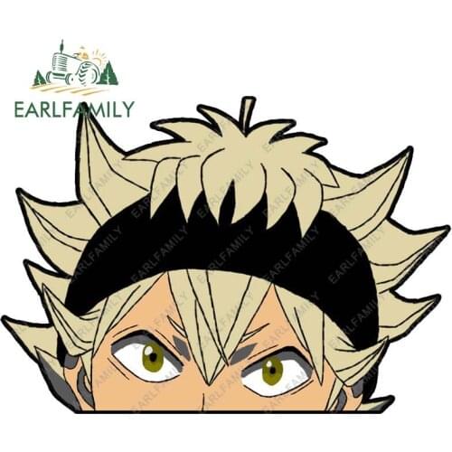 EARLFAMILY 13cm x 9.2cm for Black Clover Asta Car Accessoires Stickers Anime Decals JDM Surfboard Waterproof Graffiti Graphics