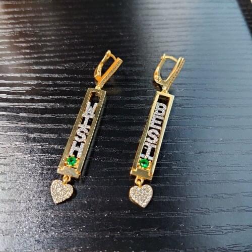 Hiyong Diy Charms Earring Custom Name Ring Slide Letter Ring Personalized Zircon Letter Design Slide Letter Earring Ring Giftsss