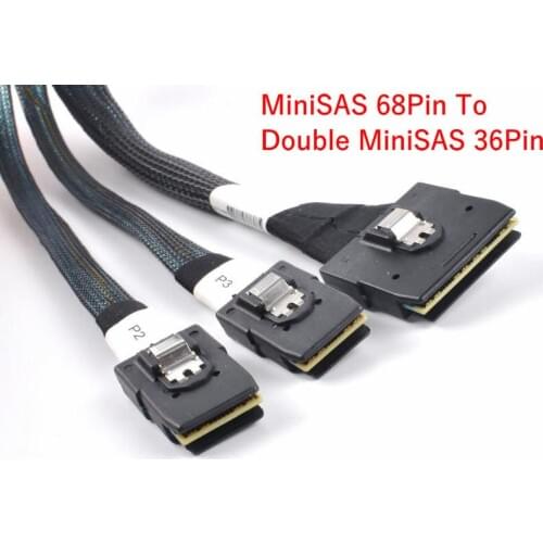 20PCS Mini SAS 68Pin To 2*Mini SAS 36Pin P/N 727453-001 SPS 754375-001 for HP DL380e G8 SAS Spliter Cable 78cm 30.7 inch