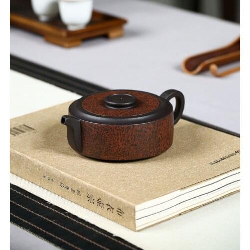 China Zhou Pan Kettle Ceramic Teapot For Tea Puer Oolong Tea Set Handmade