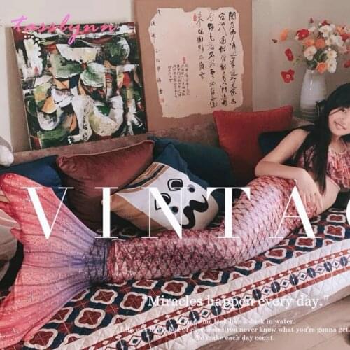 2021 Kids Girls Swimming Mermaid Tail Costume Cosplay Children Swimsuit Fantasy Beach Bikini Can Add Monofin Fin Princess Dress