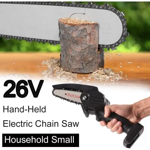 Mini Electric Pruning Saw Rechargeable Chain Saws Woodworking Cutter One-handed Electric Saw Garden Logging Brushed Tool 26V