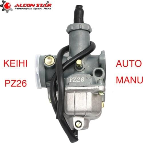 Alconstar Keihi Motorcycle PZ26 26mm Carburetor Auto Manu Carb For 125cc CG125 Karting Single-cylinder Riding Type