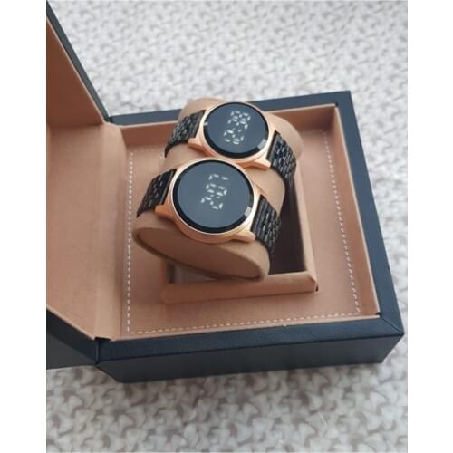 Metal Band Touch Wristwatches Couple Lover Watch, Digital Couple Wristwatches