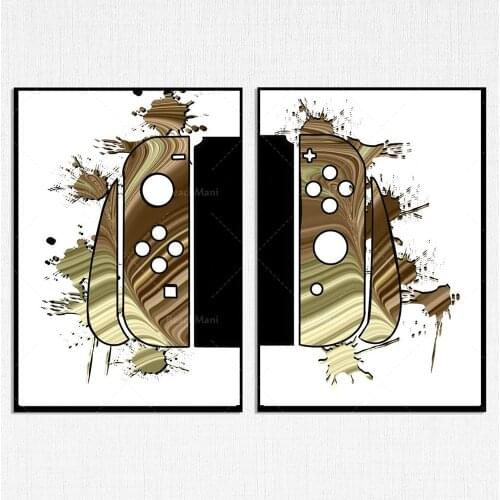 Game console wall art. Printed matter of game console remote control. Art Print Poster for Boys Game Machine