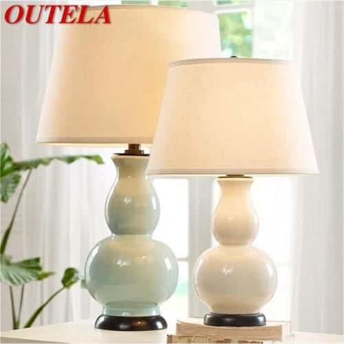 OUTELA Table Lamp Desk Ceramic Modern Office Luxury Decoration Bed LED Light For Home